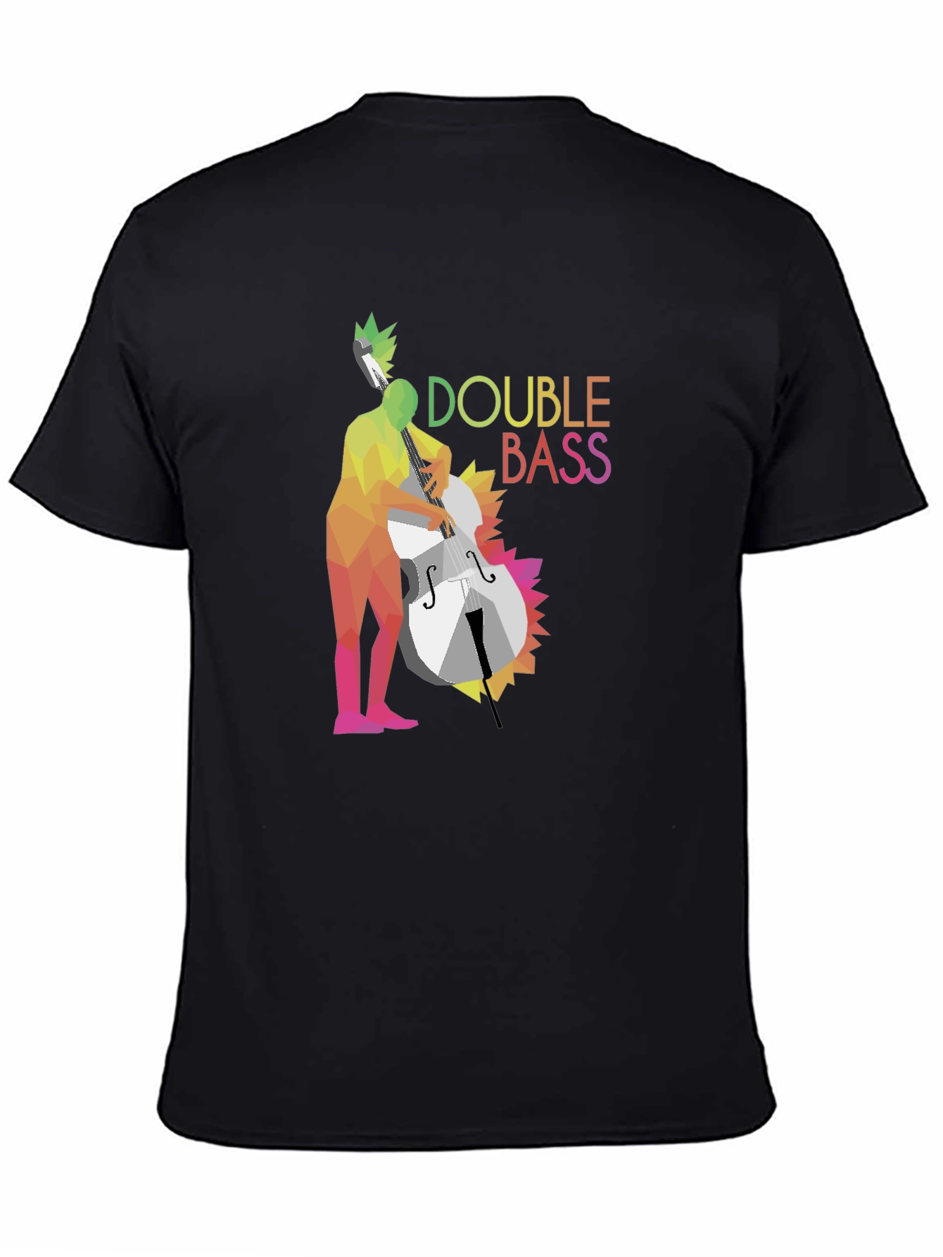 Double Bass Player Graphic T-Shirt - Black