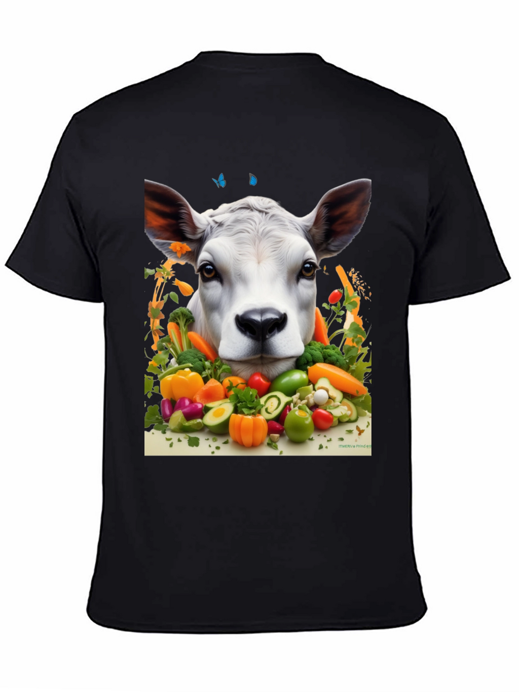 Veggie Cow Graphic Tee - Black