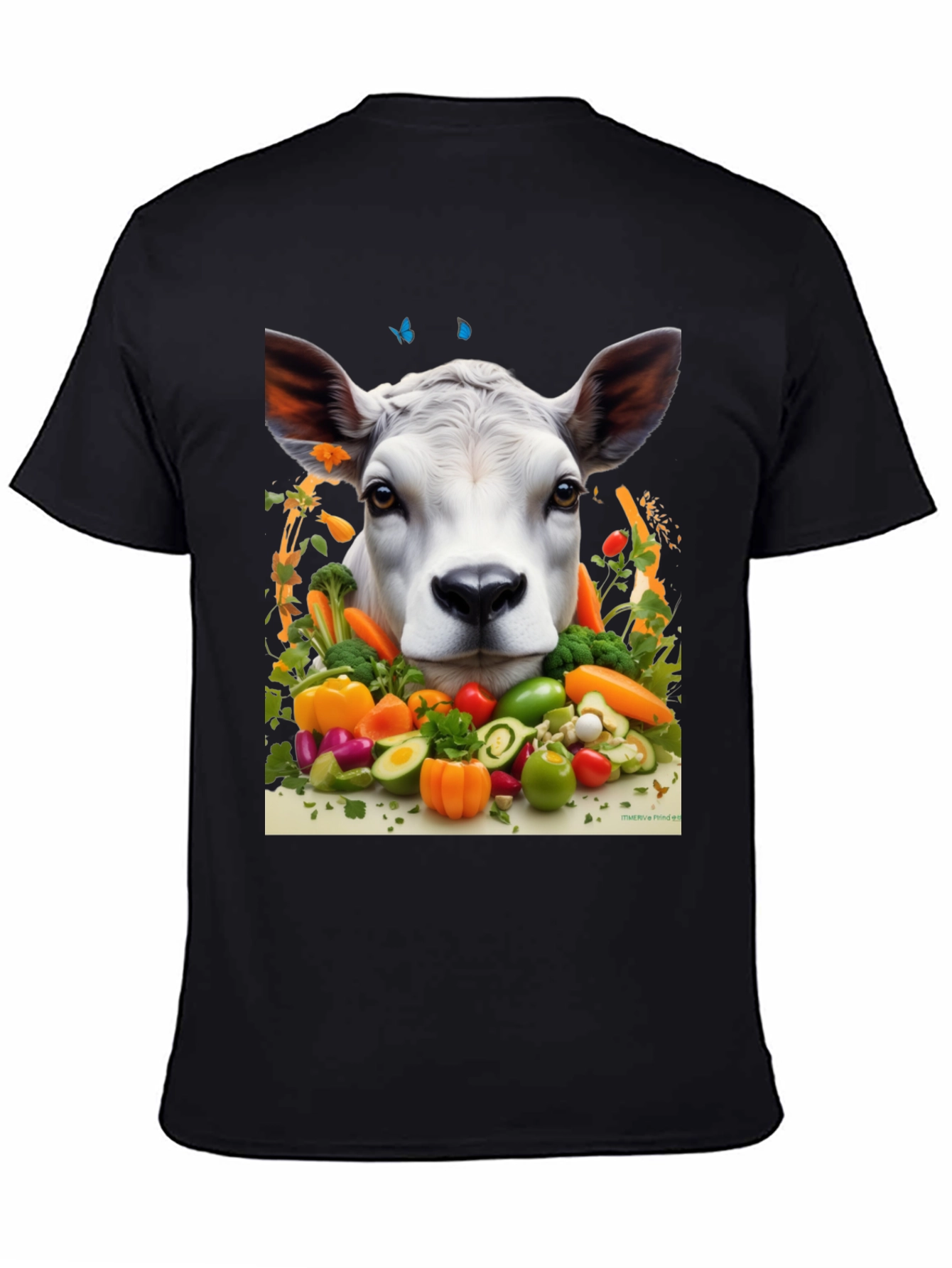 Veggie Cow Graphic Tee - Black