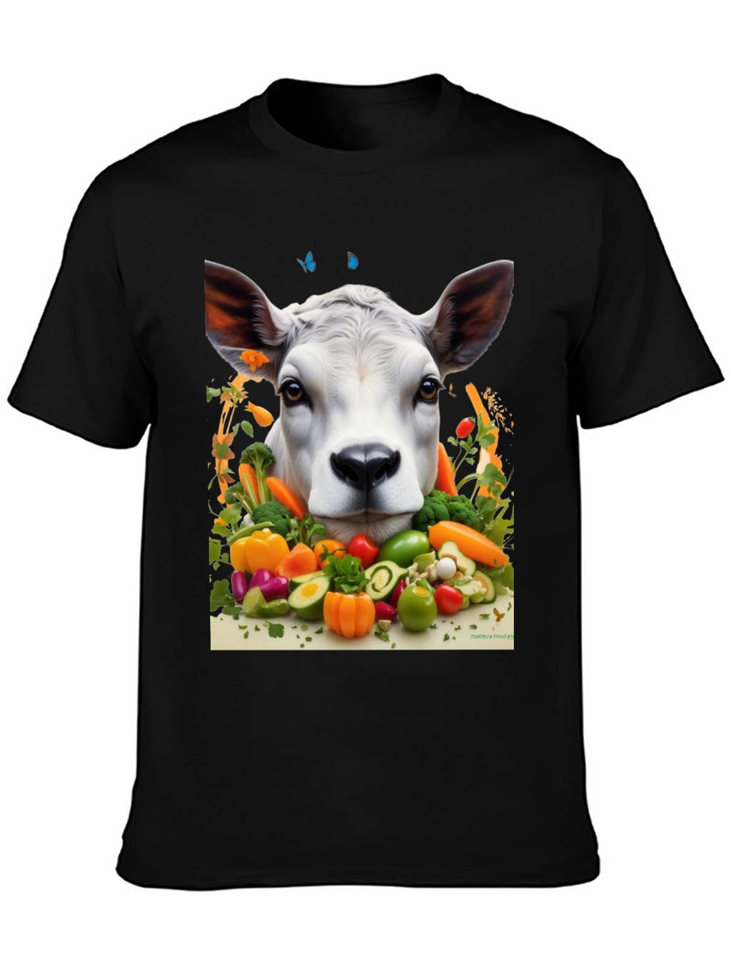 Veggie Cow Graphic Tee - Black