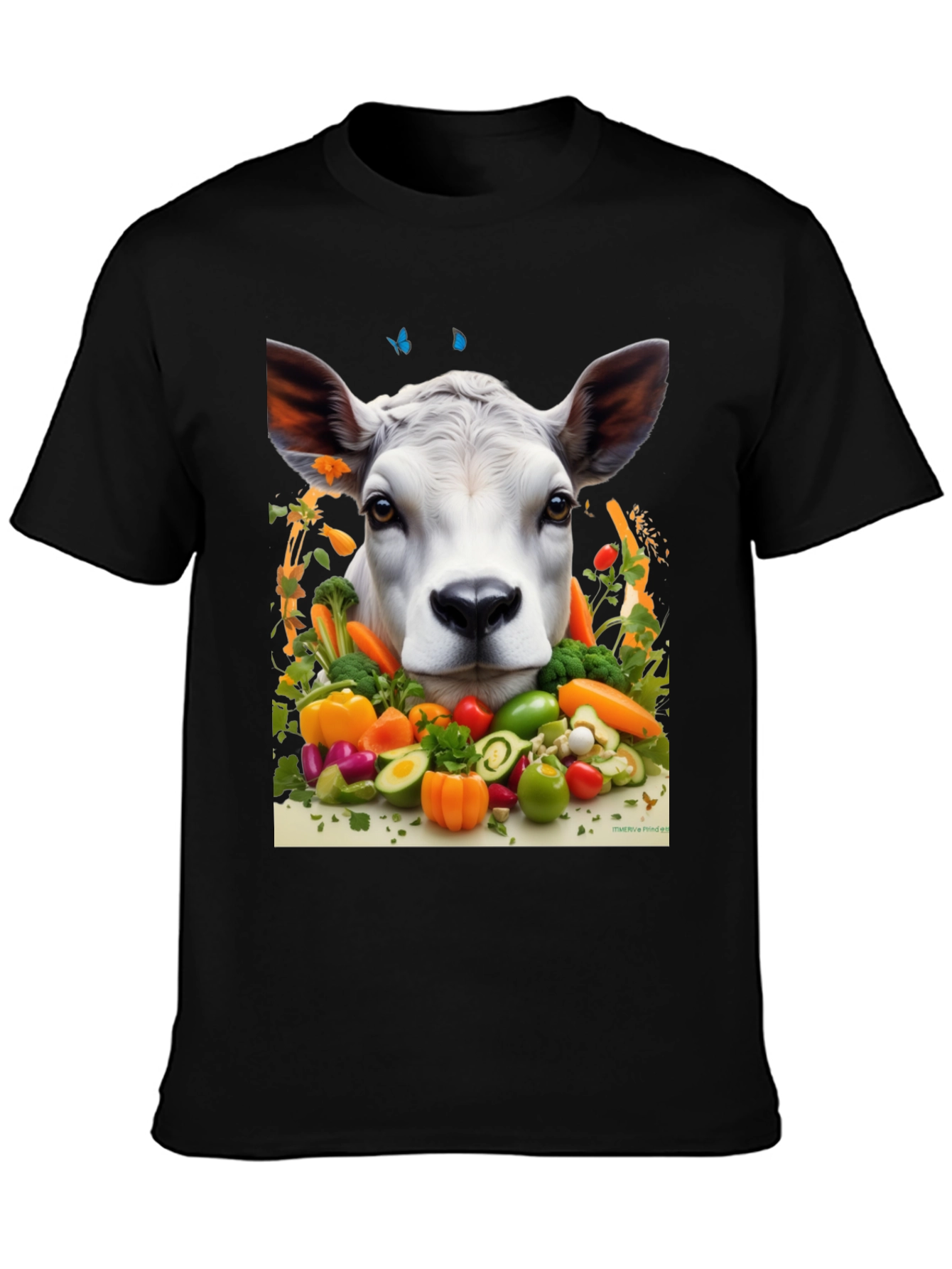 Veggie Cow Graphic Tee - Black