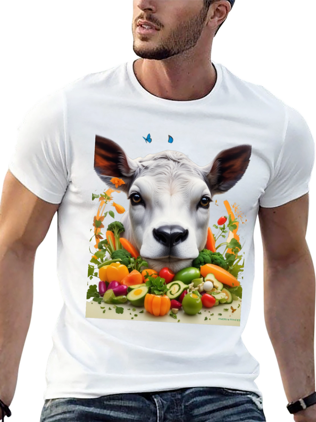 Veggie Cow Graphic Tee - Black