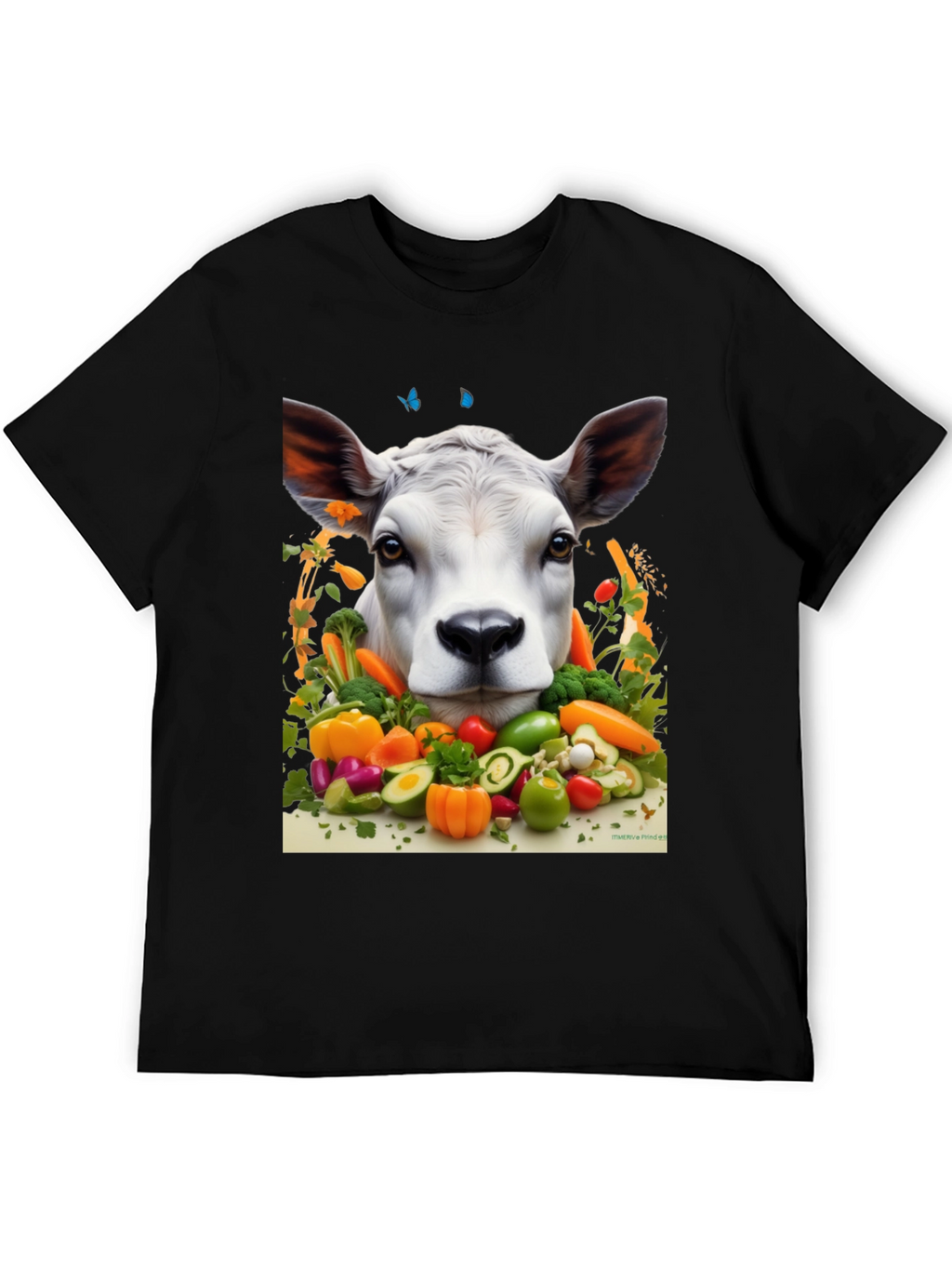 Veggie Cow Graphic Tee - Black