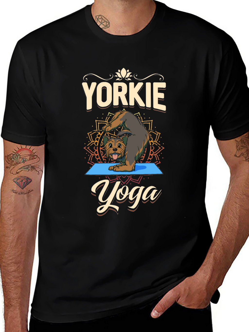 Yorkie Yoga T-Shirt Dog Lover Tee
