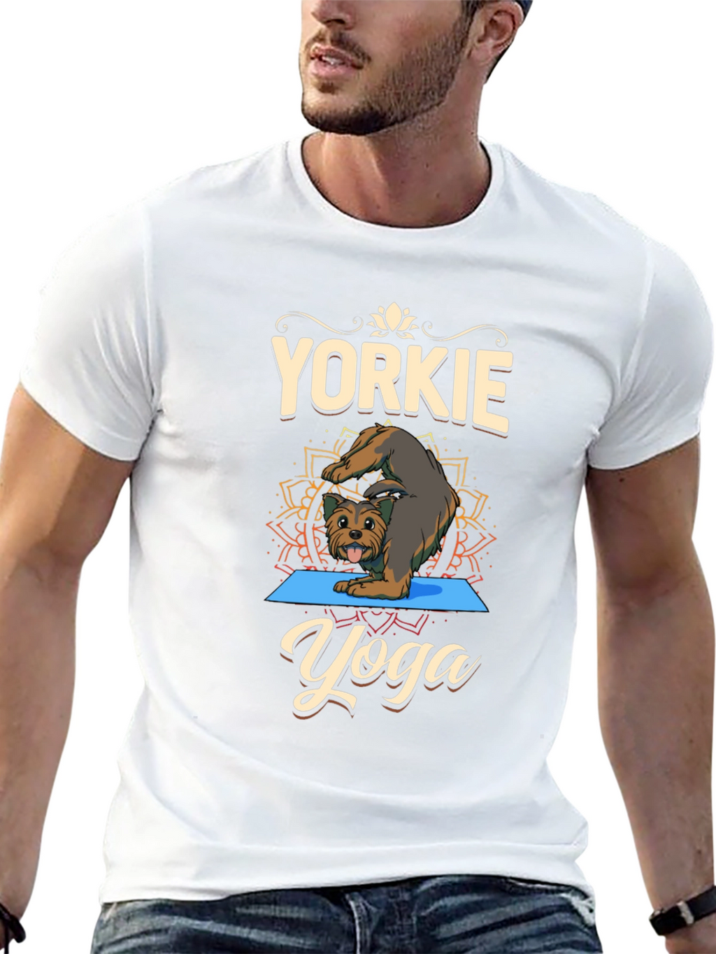 Yorkie Yoga T-Shirt Dog Lover Tee