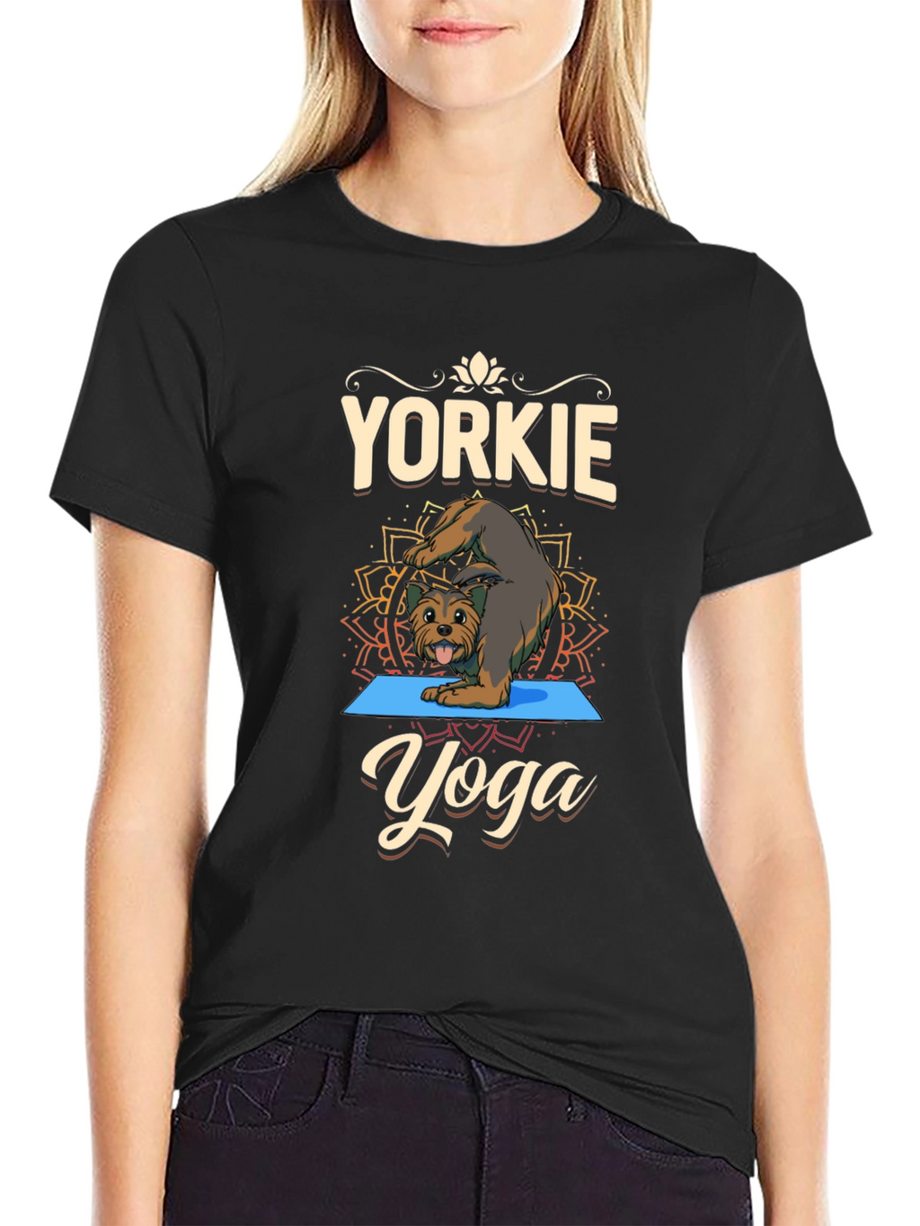 Yorkie Yoga T-Shirt Dog Lover Tee
