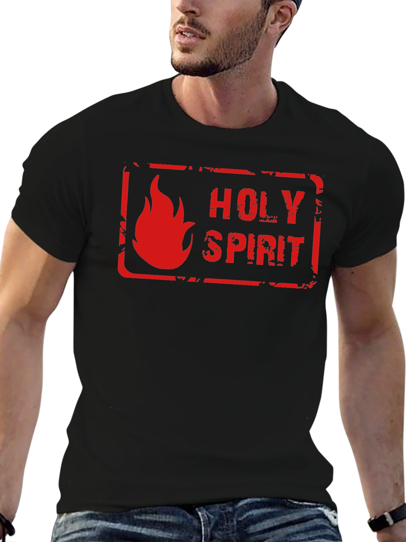 Holy Spirit Graphic Tee - Black Religious T-Shirt