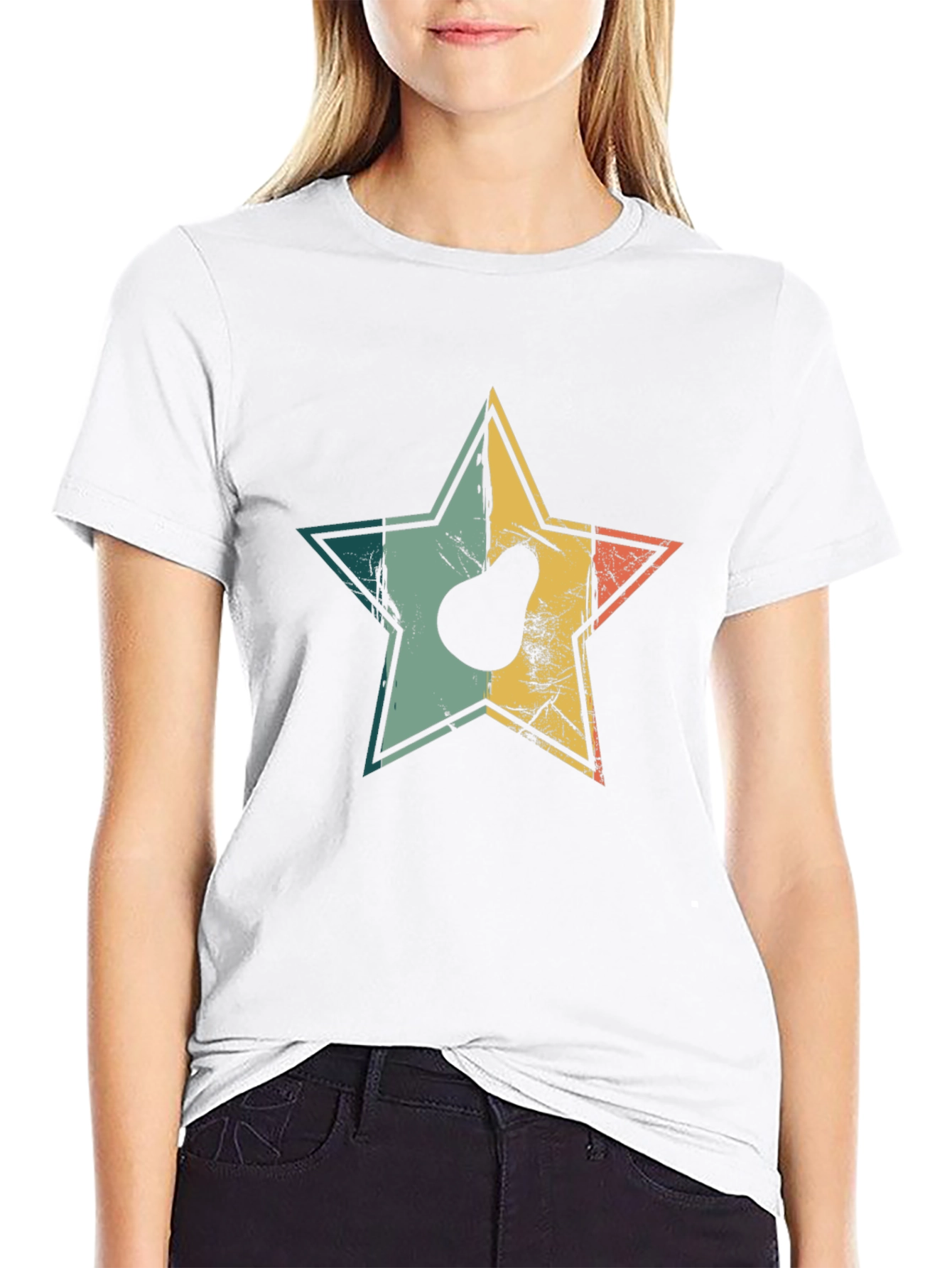 Retro Avocado Star Graphic T-Shirt