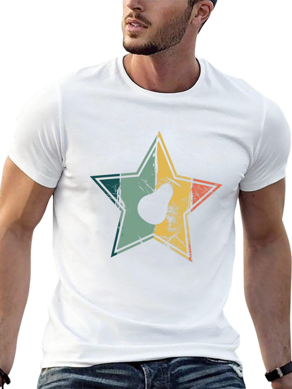 Retro Avocado Star Graphic T-Shirt