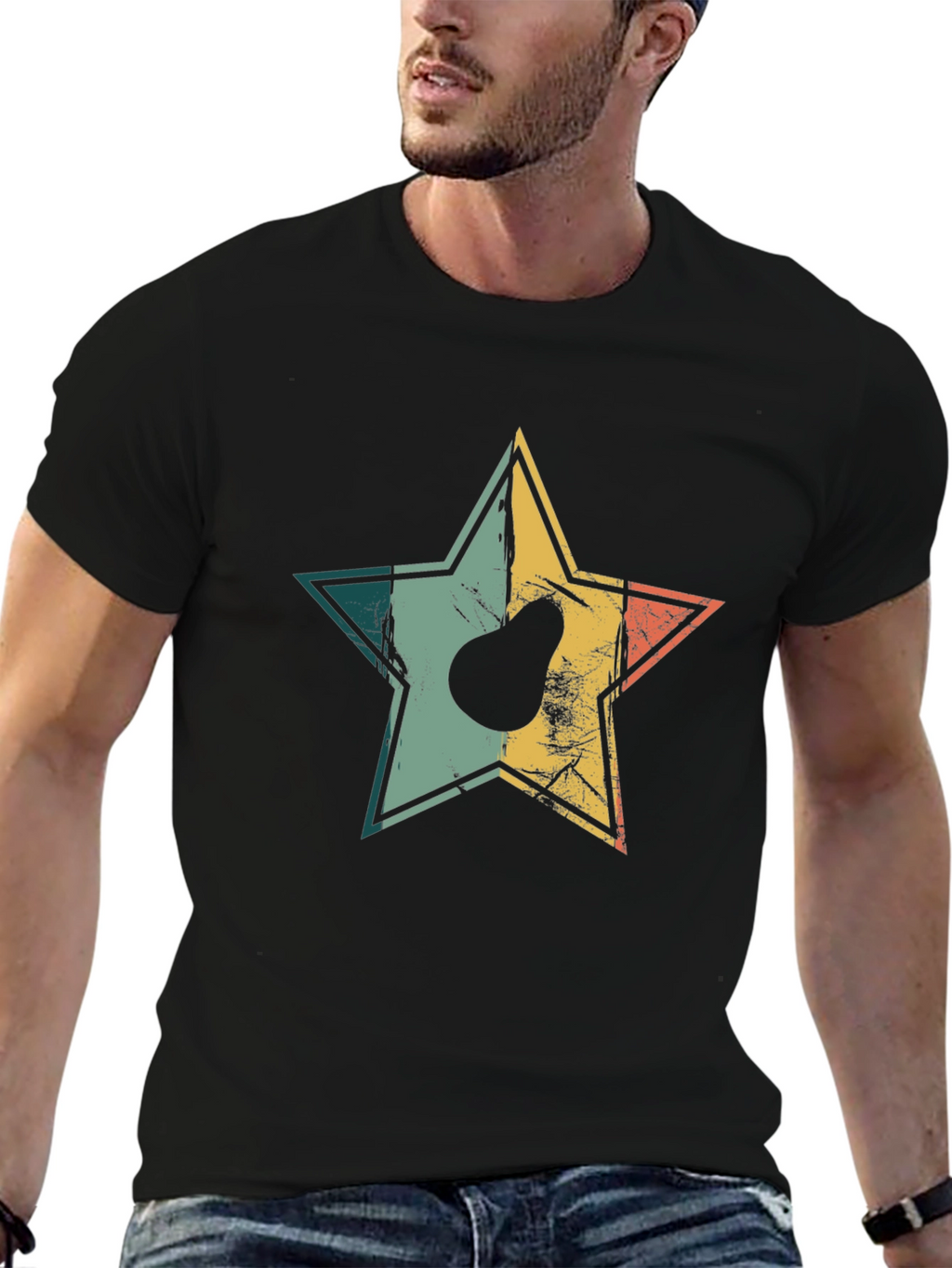 Retro Avocado Star Graphic T-Shirt