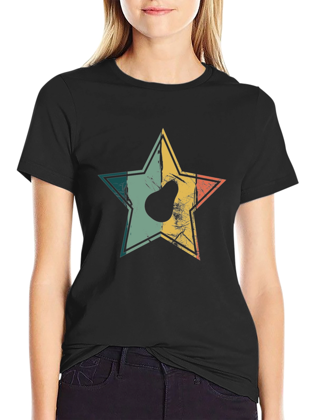 Retro Avocado Star Graphic T-Shirt