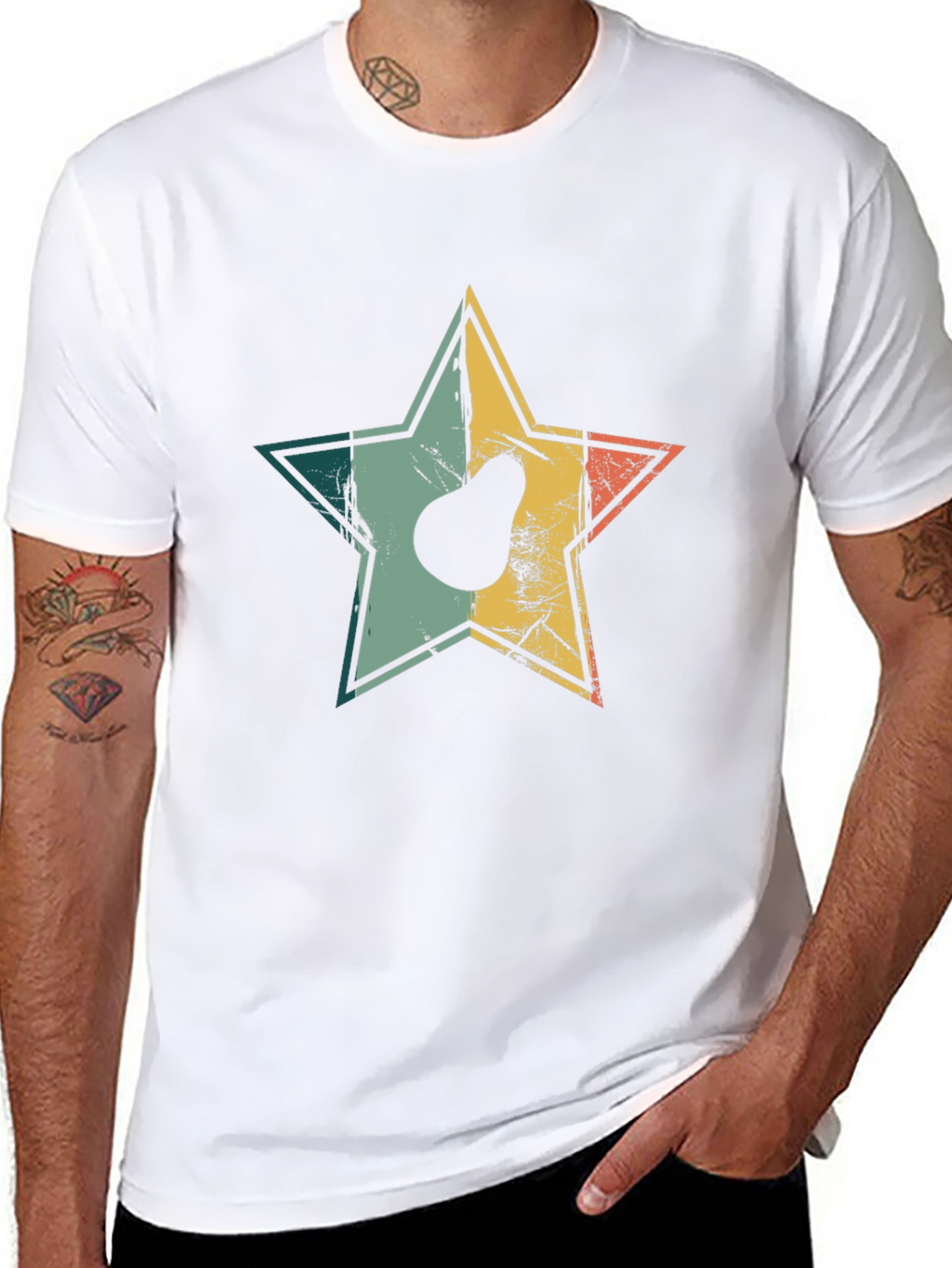 Retro Avocado Star Graphic T-Shirt