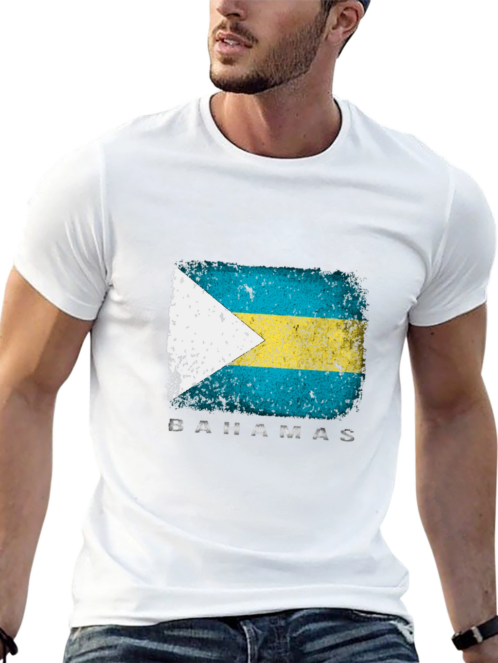 Bahamas Flag T-Shirt - Distressed Graphic Tee