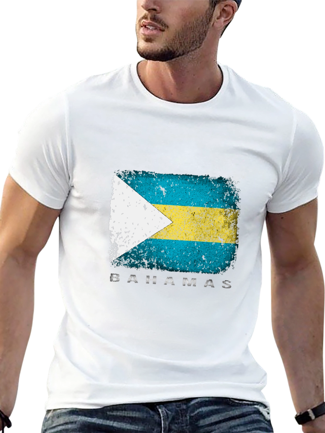 Bahamas Flag T-Shirt - Distressed Graphic Tee