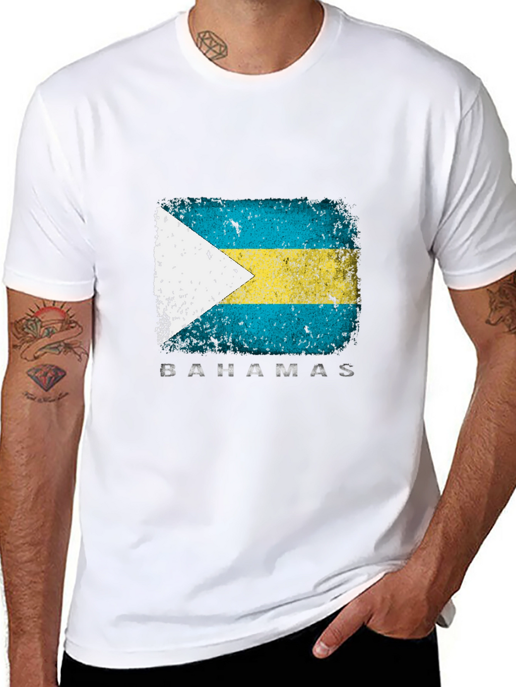 Bahamas Flag T-Shirt - Distressed Graphic Tee