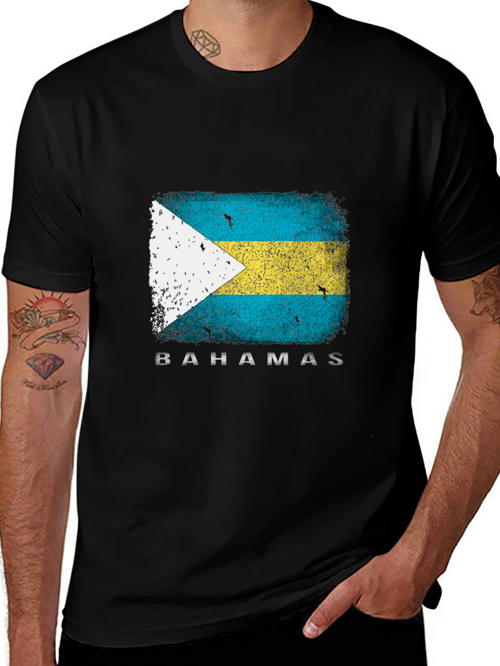 Bahamas Flag T-Shirt - Distressed Graphic Tee