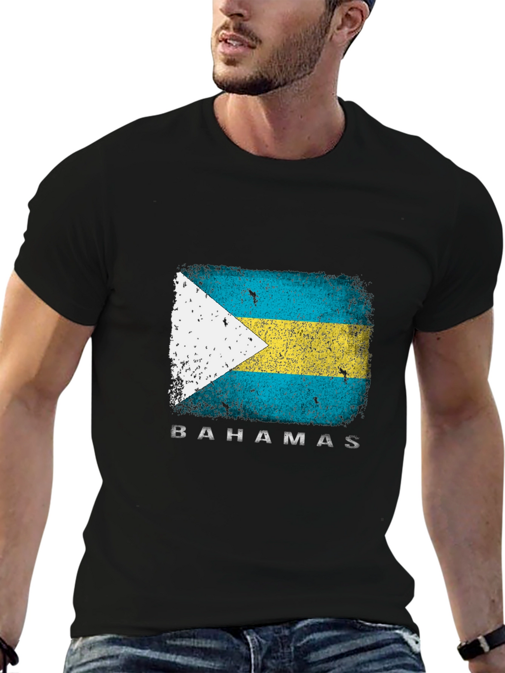 Bahamas Flag T-Shirt - Distressed Graphic Tee