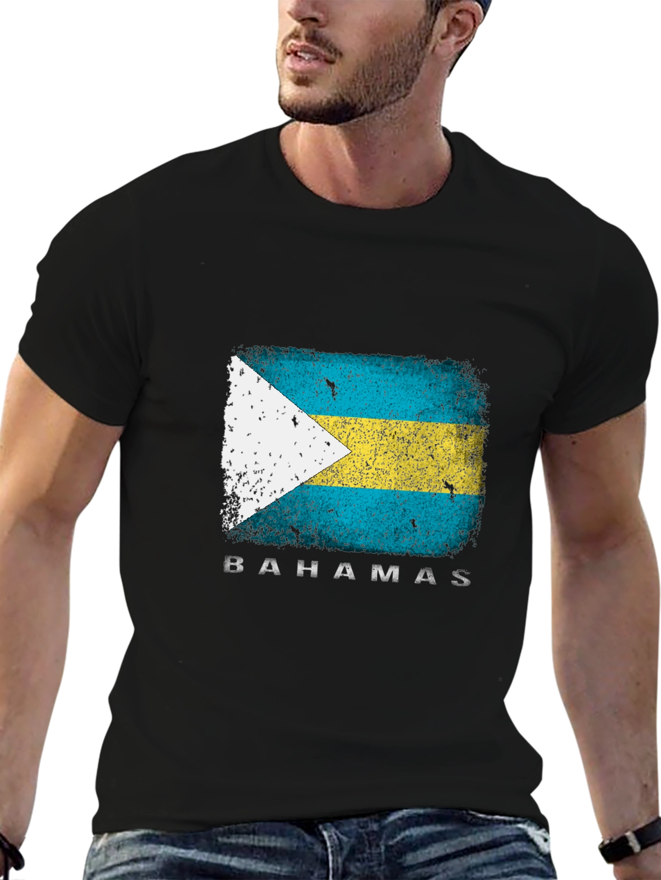 Bahamas Flag T-Shirt - Distressed Graphic Tee