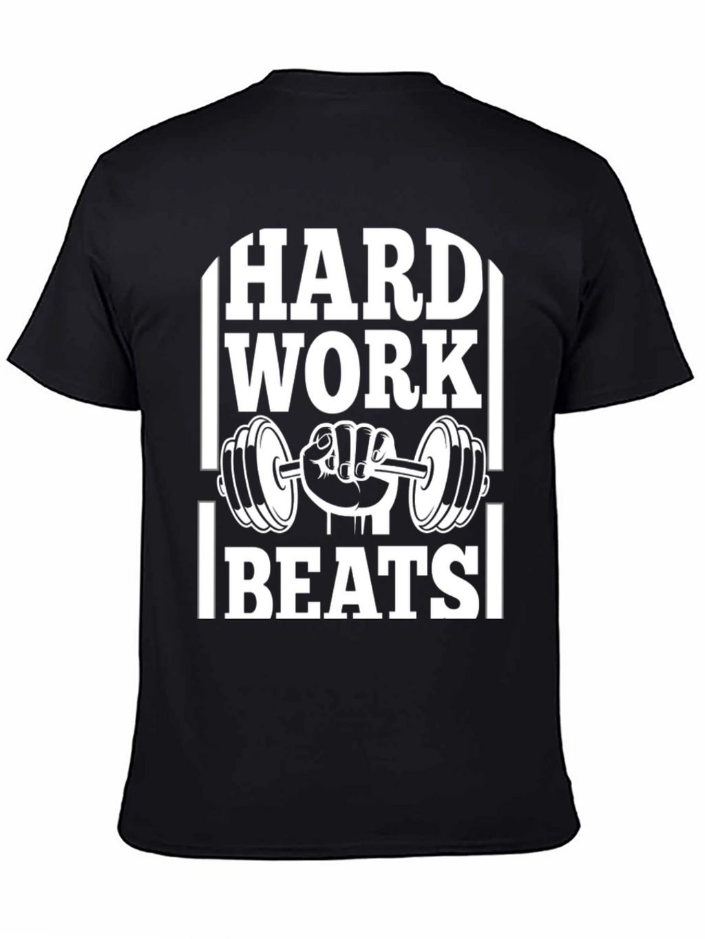 Hard Work Beats T-Shirt Gym Fitness Workout