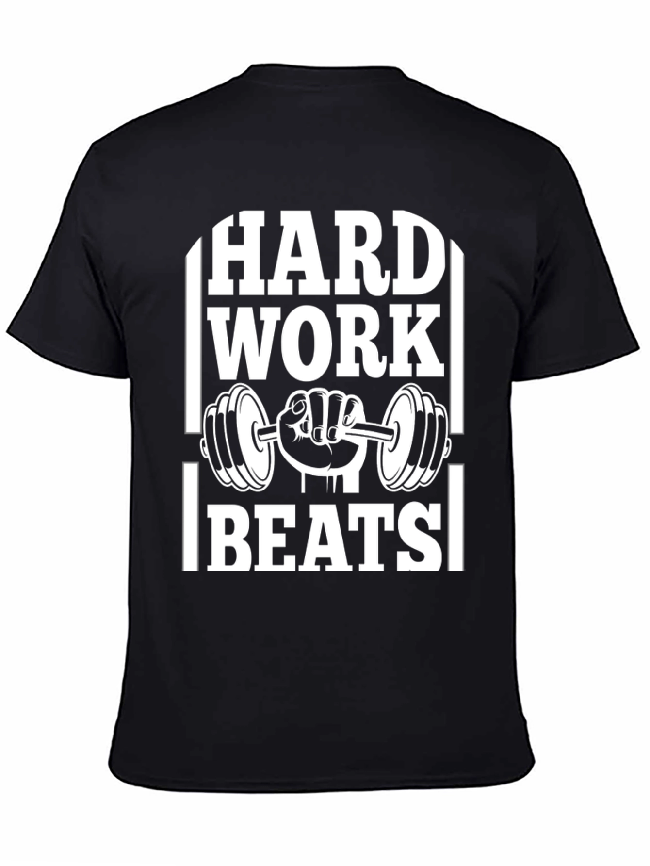 Hard Work Beats T-Shirt Gym Fitness Workout