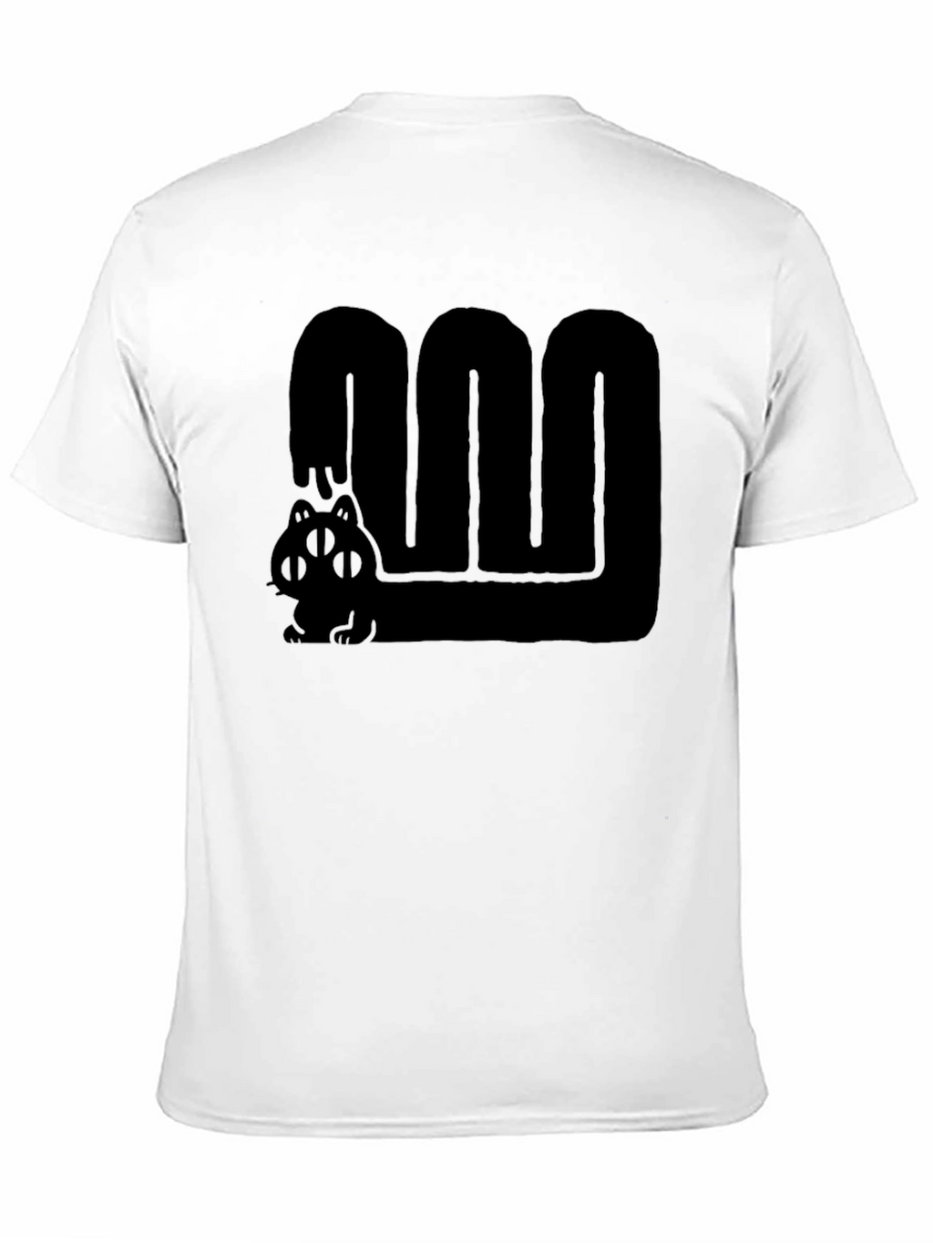 Black Graphic Tee - Cute Four Eyed Cat