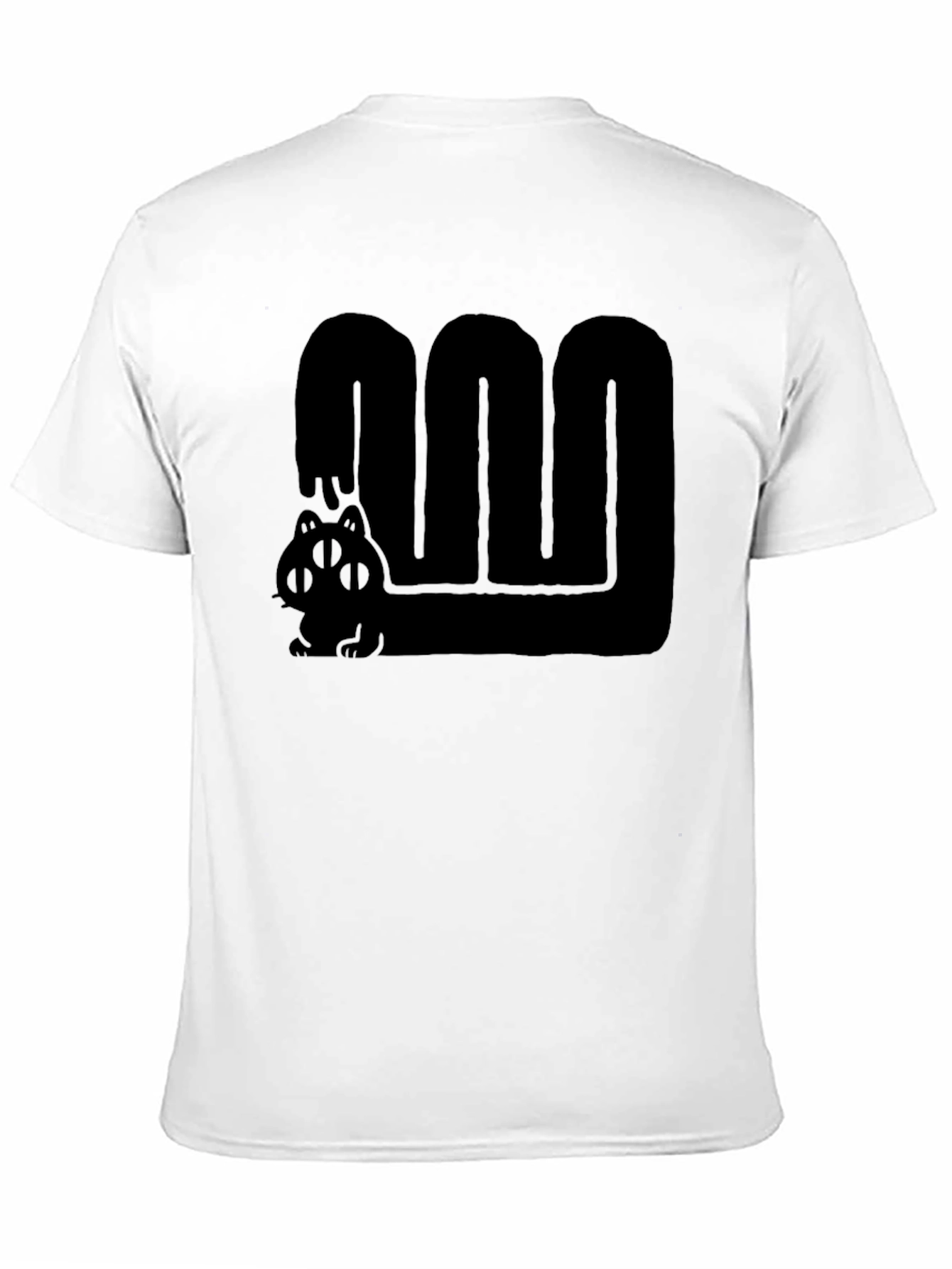 Black Graphic Tee - Cute Four Eyed Cat