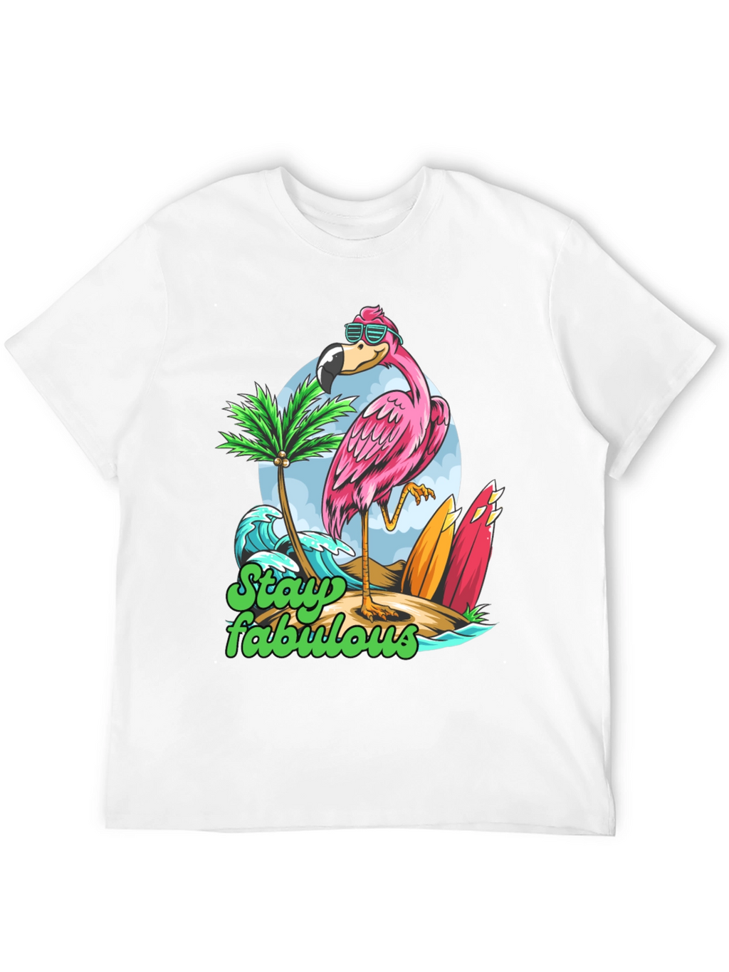 Stay Fabulous Flamingo Graphic T-Shirt