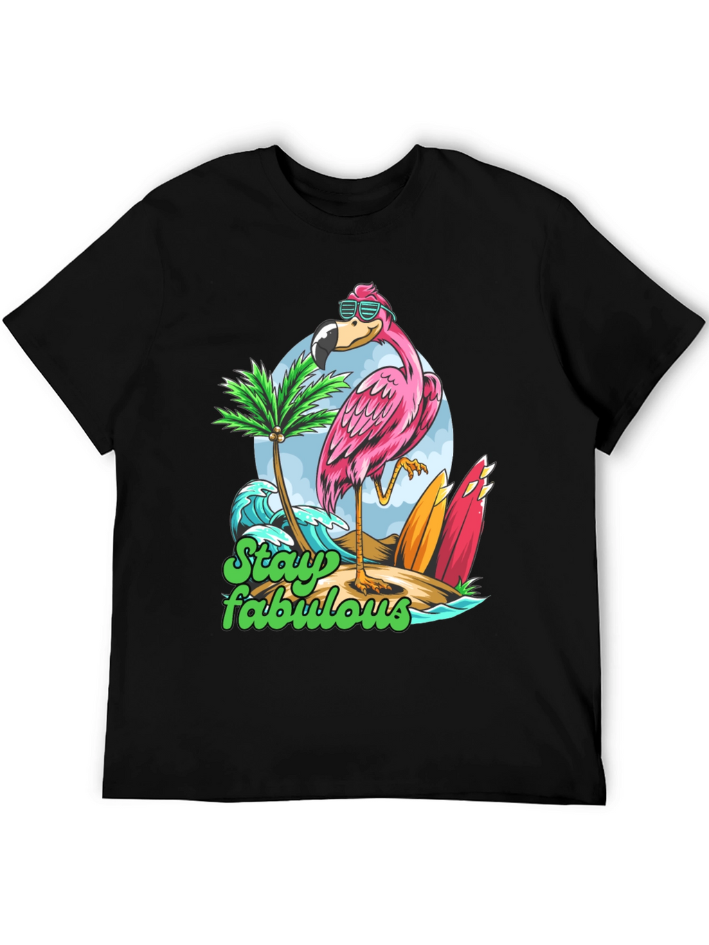 Stay Fabulous Flamingo Graphic T-Shirt