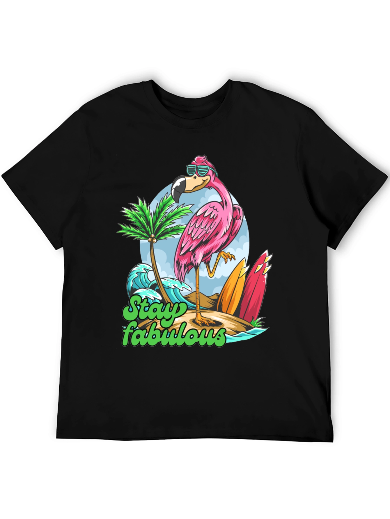 Stay Fabulous Flamingo Graphic T-Shirt