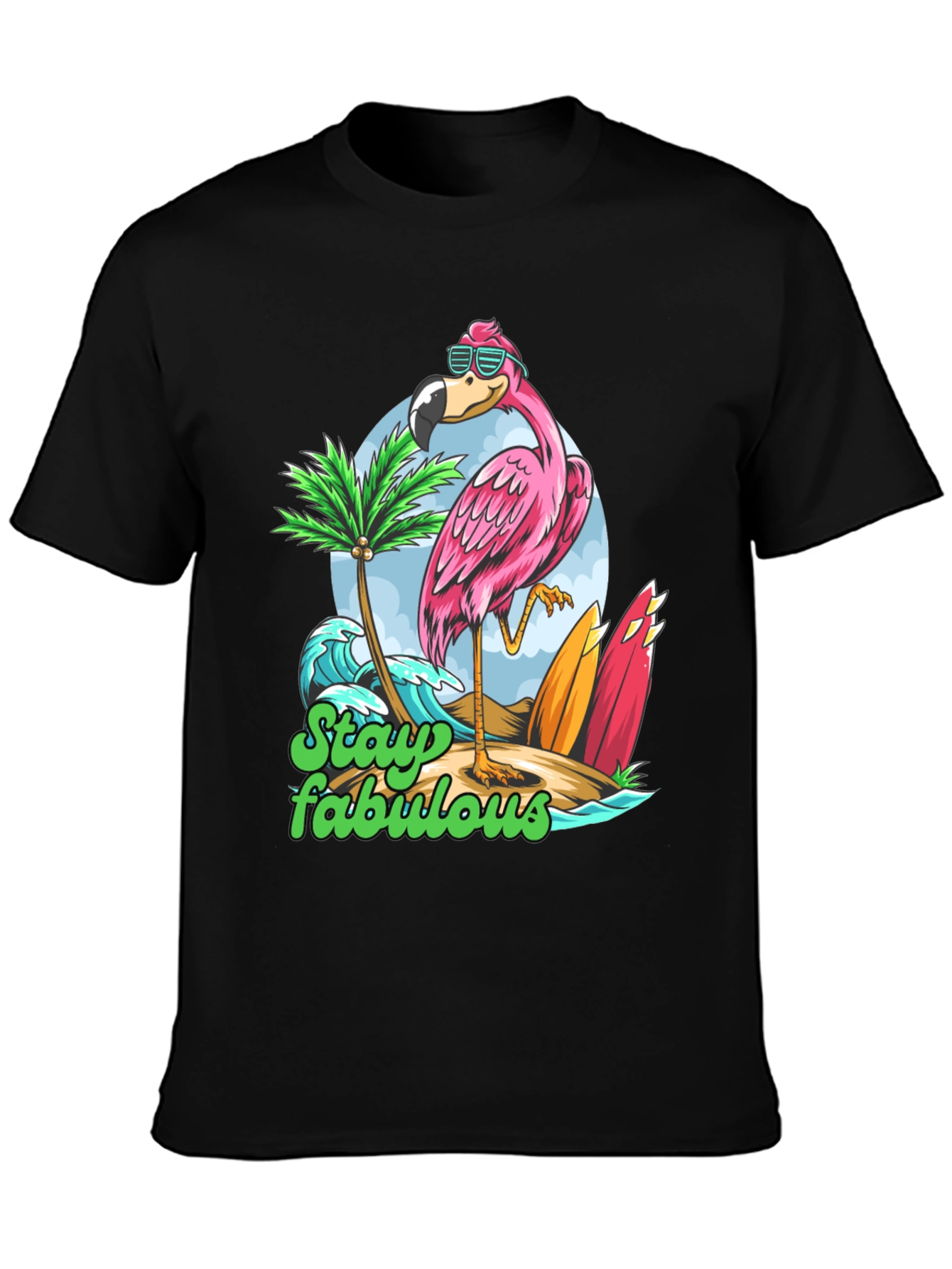 Stay Fabulous Flamingo Graphic T-Shirt