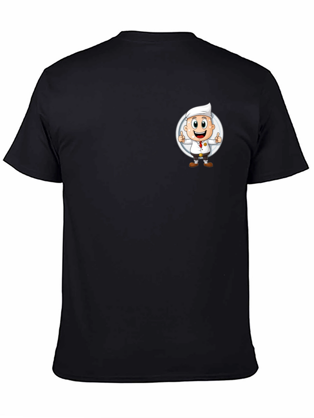 Chef Cartoon Graphic Black T-Shirt