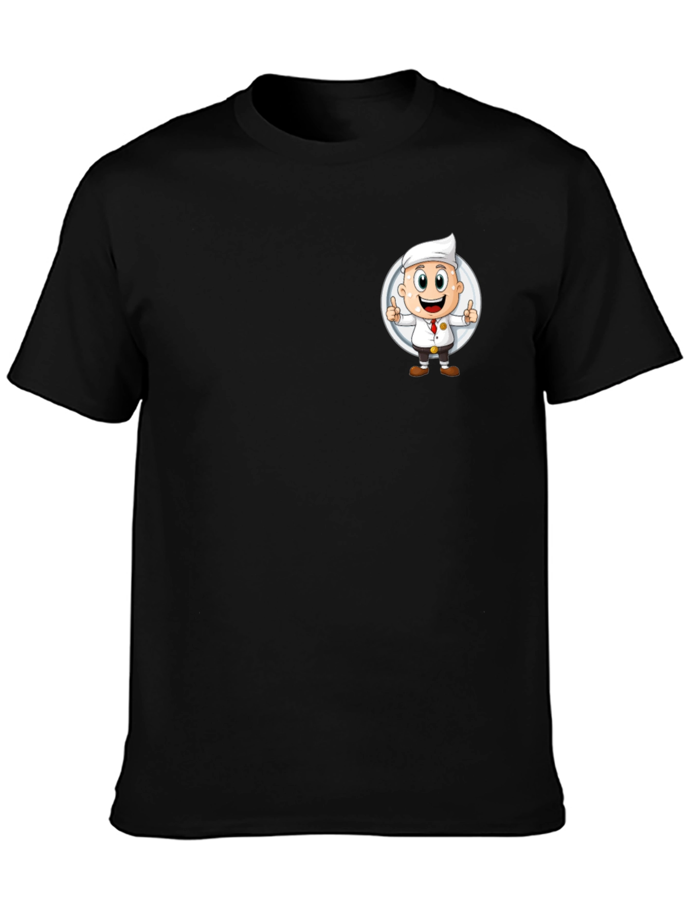 Chef Cartoon Graphic Black T-Shirt