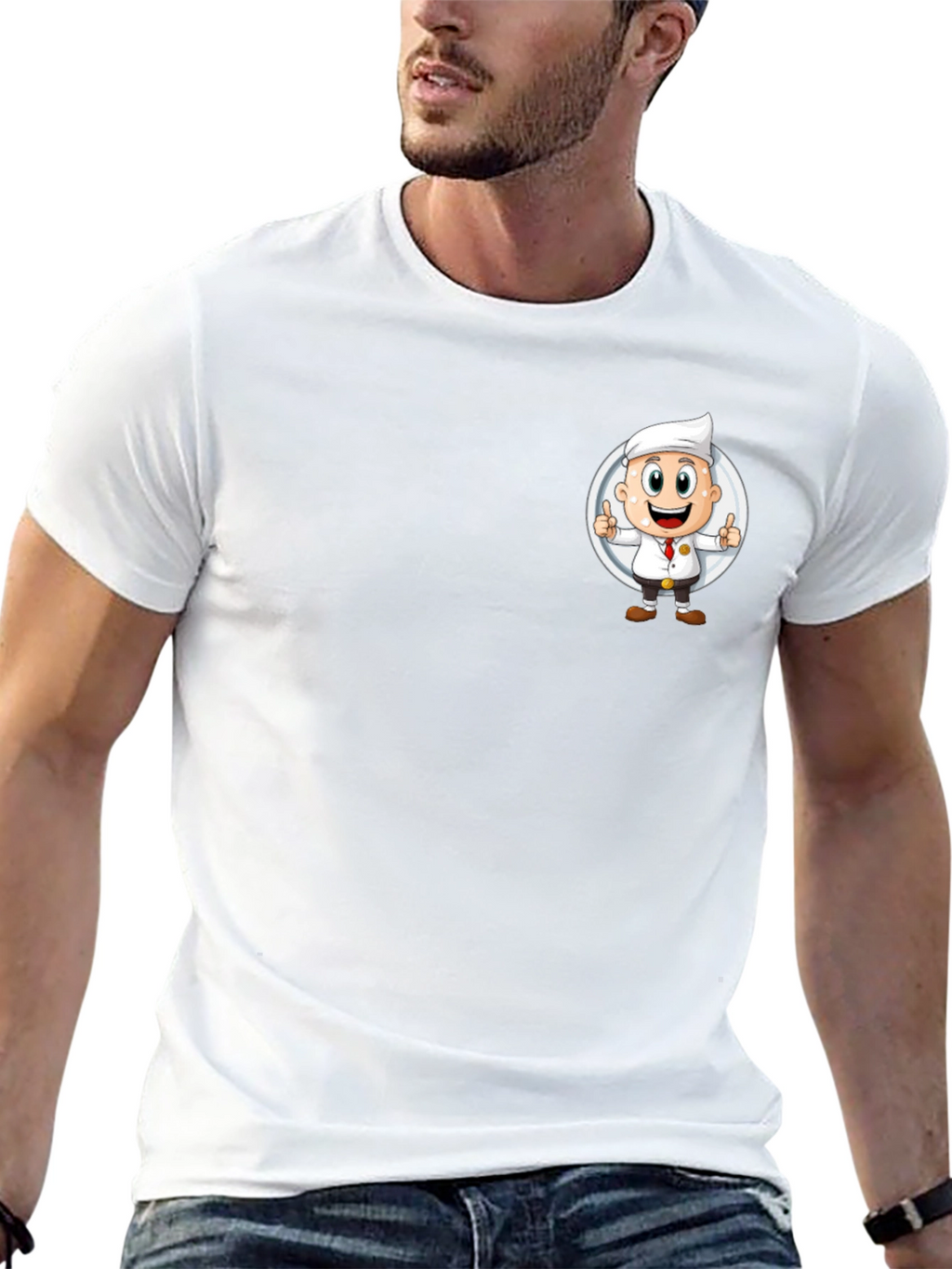 Chef Cartoon Graphic Black T-Shirt