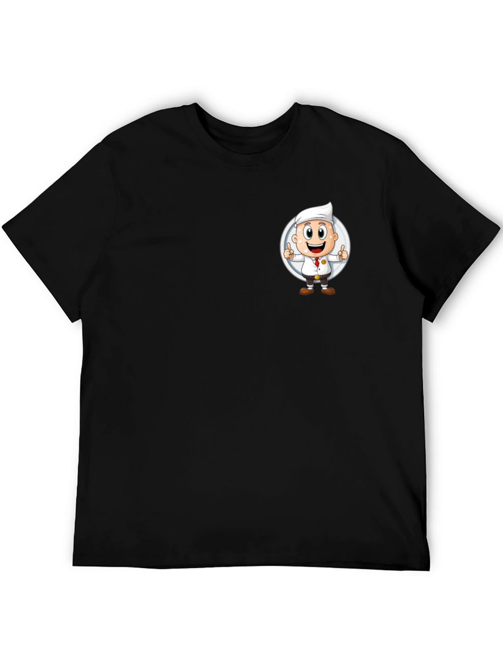 Chef Cartoon Graphic Black T-Shirt