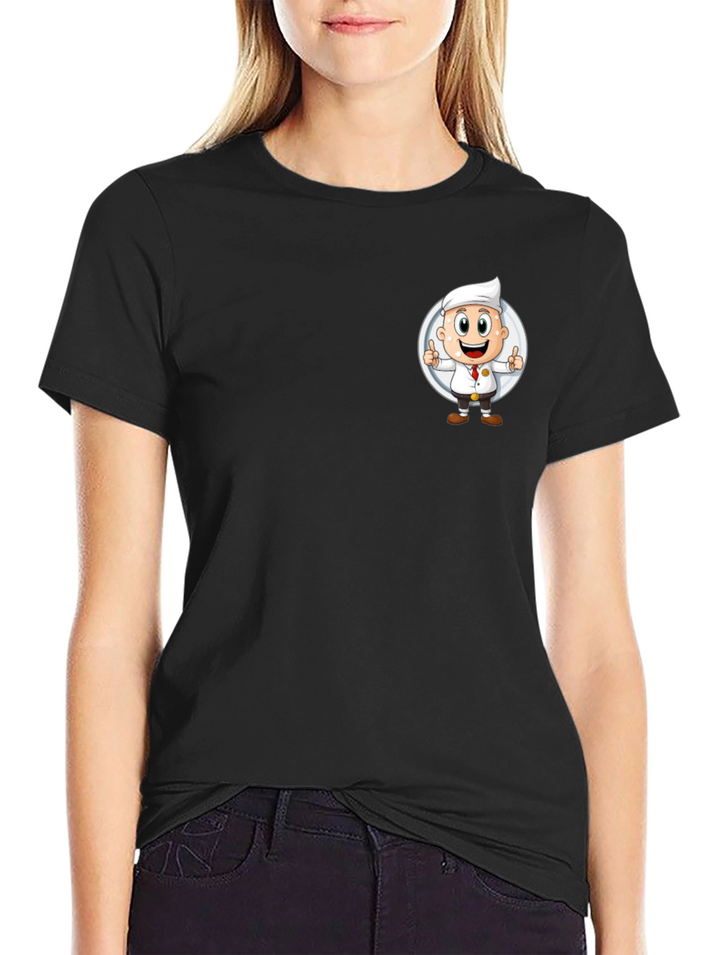 Chef Cartoon Graphic Black T-Shirt