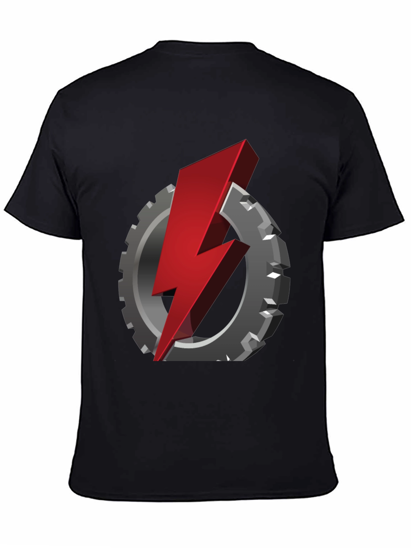 Gear & Lightning Bolt Graphic T-Shirt