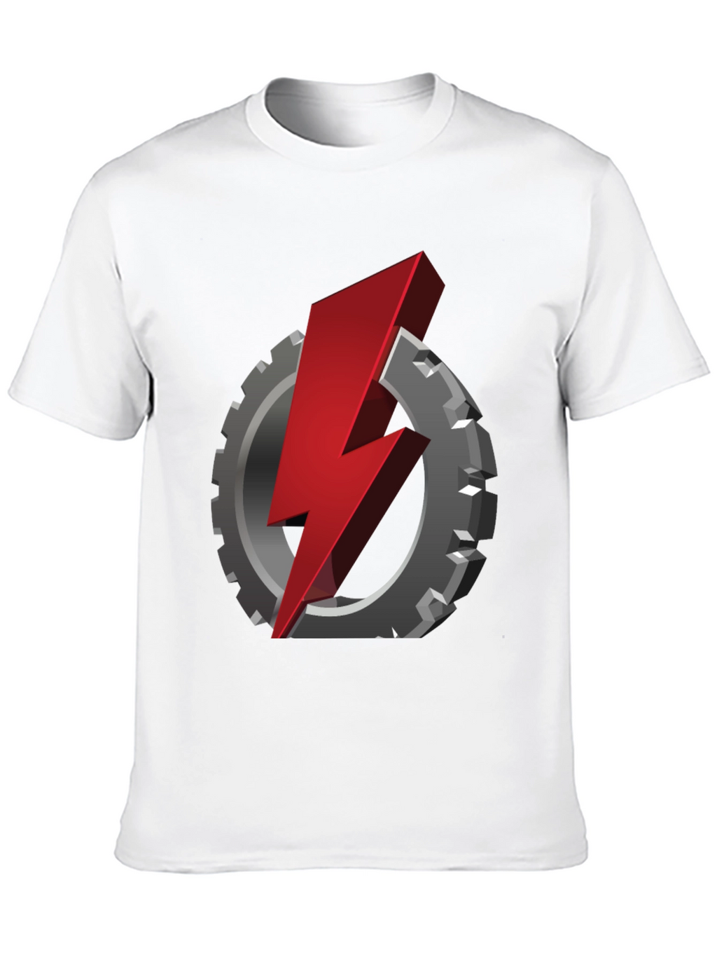 Gear & Lightning Bolt Graphic T-Shirt
