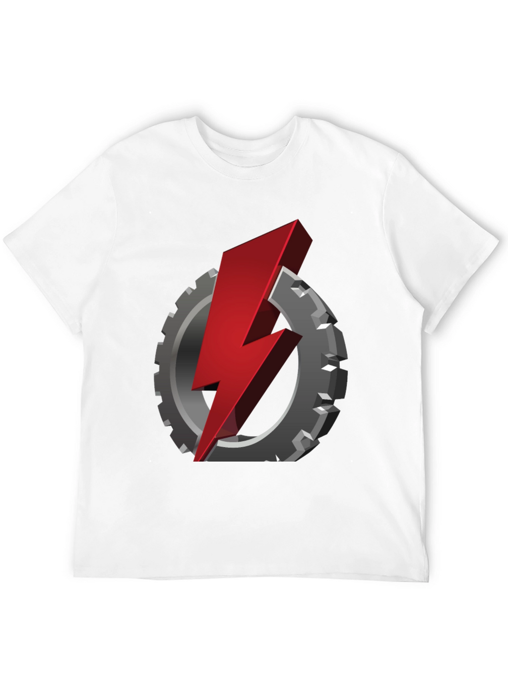 Gear & Lightning Bolt Graphic T-Shirt