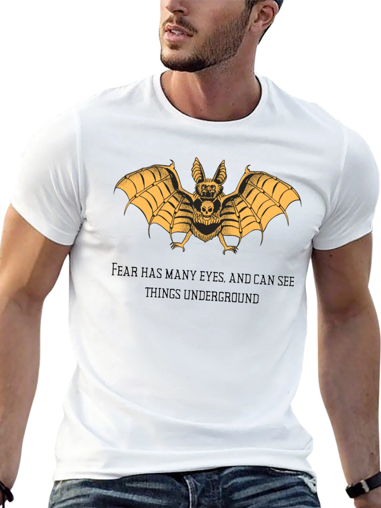 Bat Skull Graphic Tee - Dark Aesthetic T-Shirt