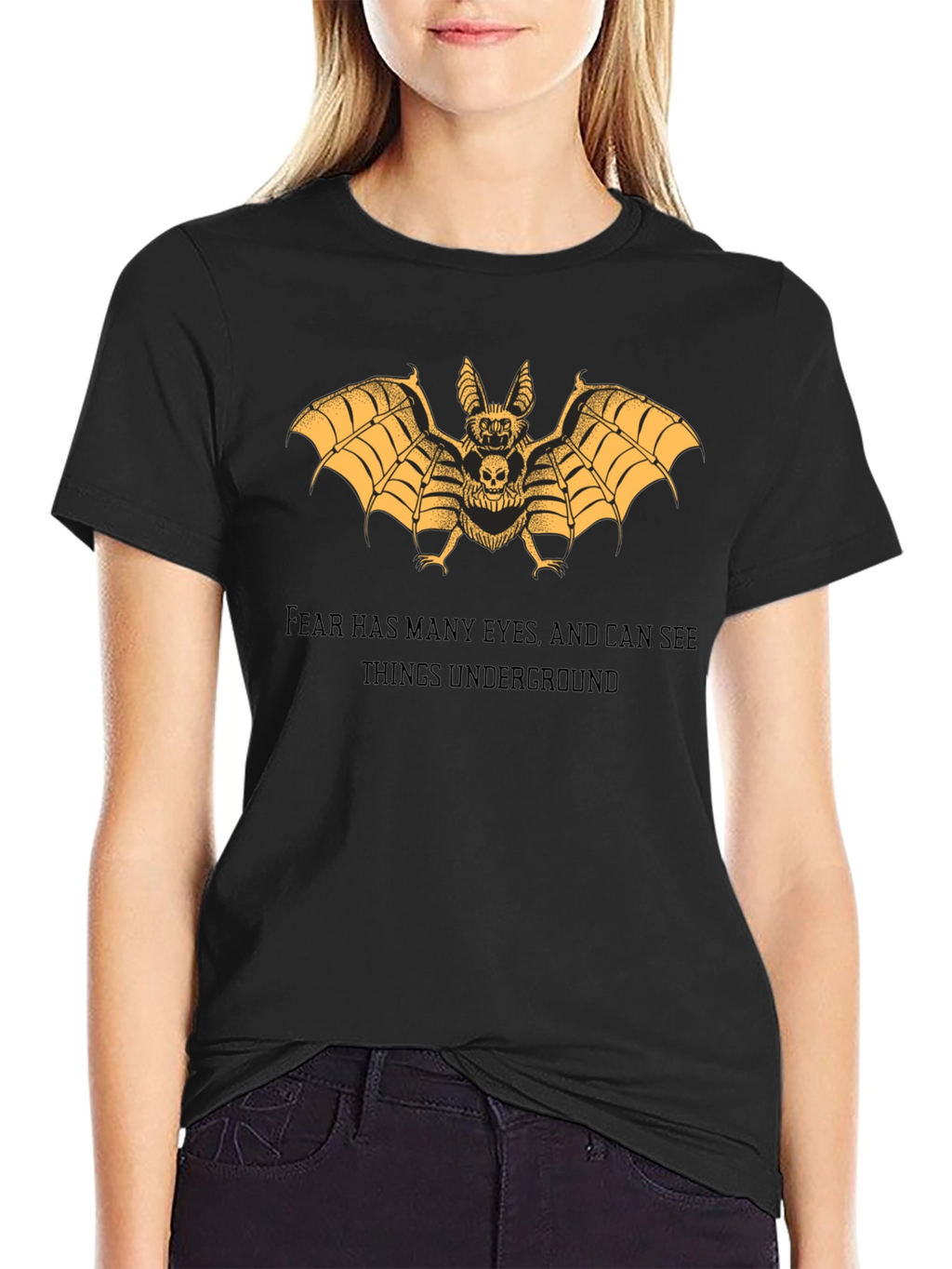 Bat Skull Graphic Tee - Dark Aesthetic T-Shirt