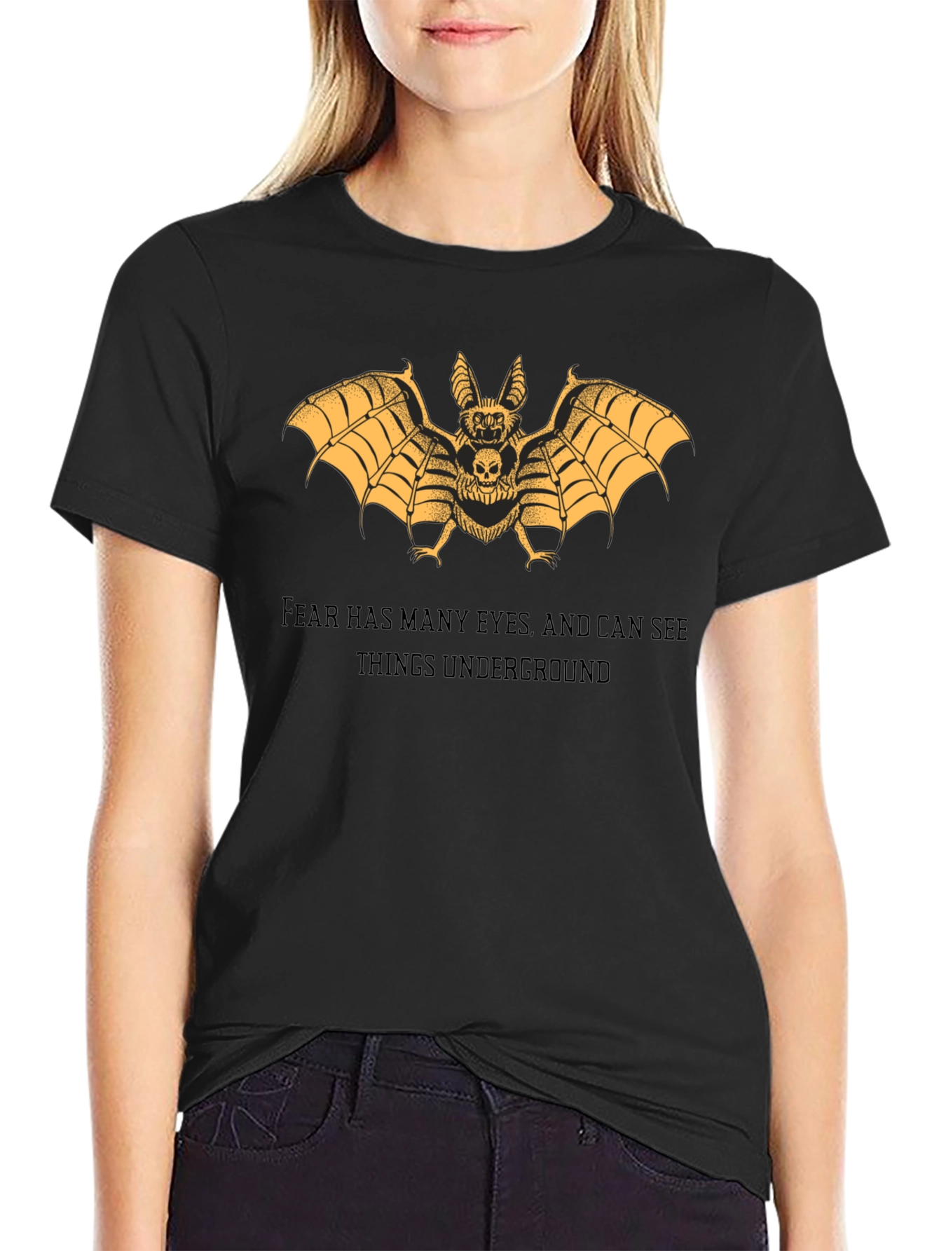 Bat Skull Graphic Tee - Dark Aesthetic T-Shirt