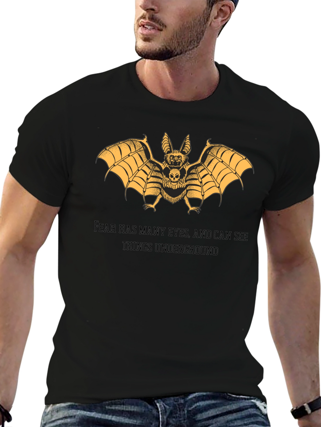 Bat Skull Graphic Tee - Dark Aesthetic T-Shirt