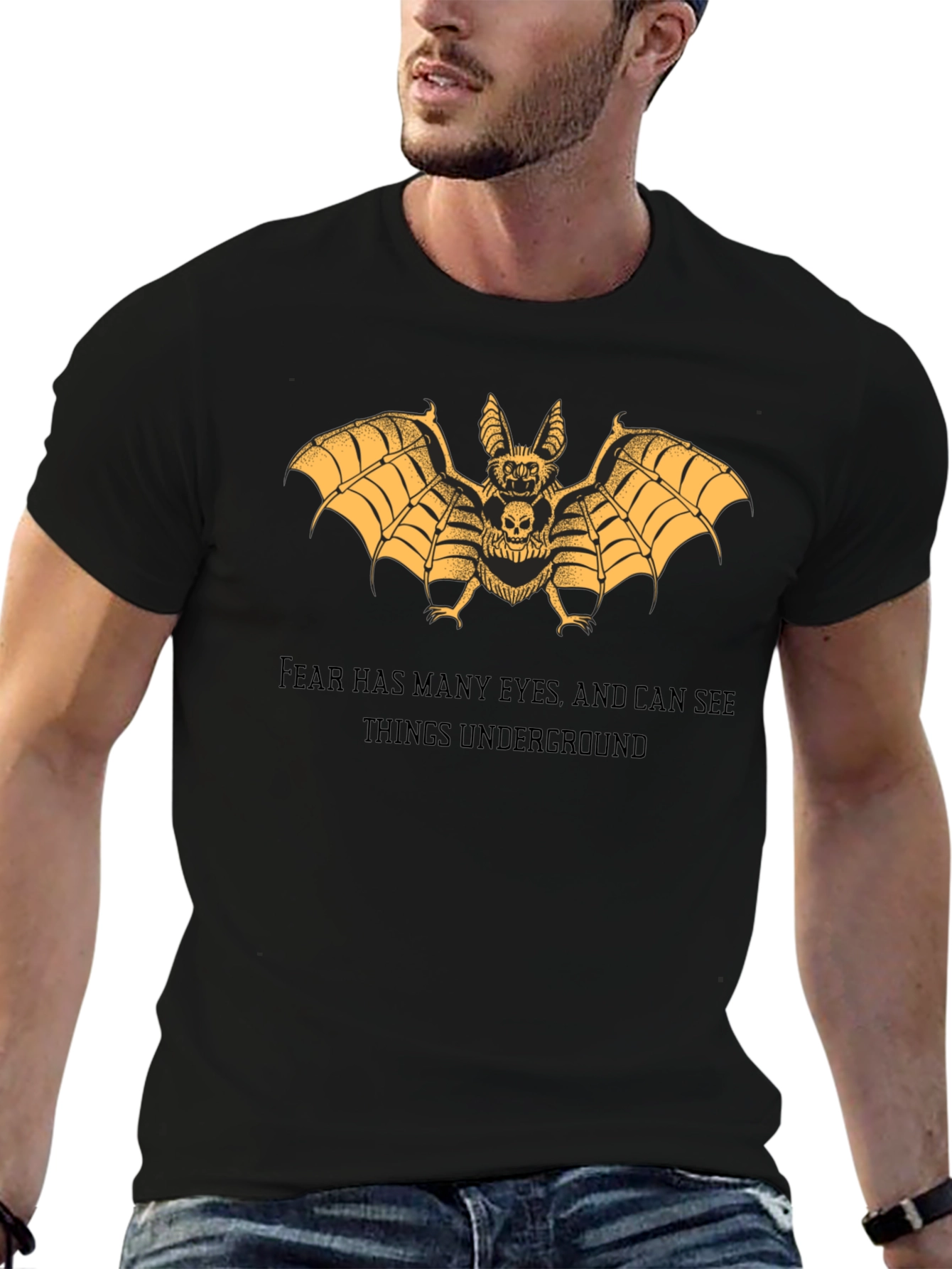 Bat Skull Graphic Tee - Dark Aesthetic T-Shirt