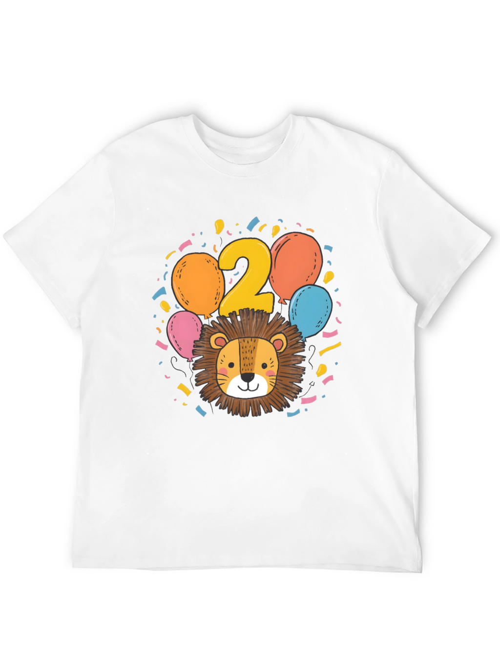 Cute Lion 2nd Birthday Black T-Shirt