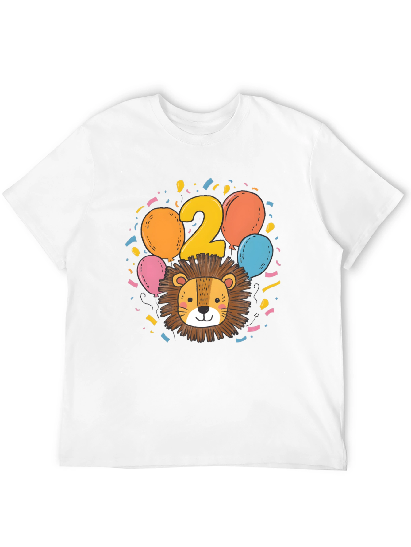 Cute Lion 2nd Birthday Black T-Shirt