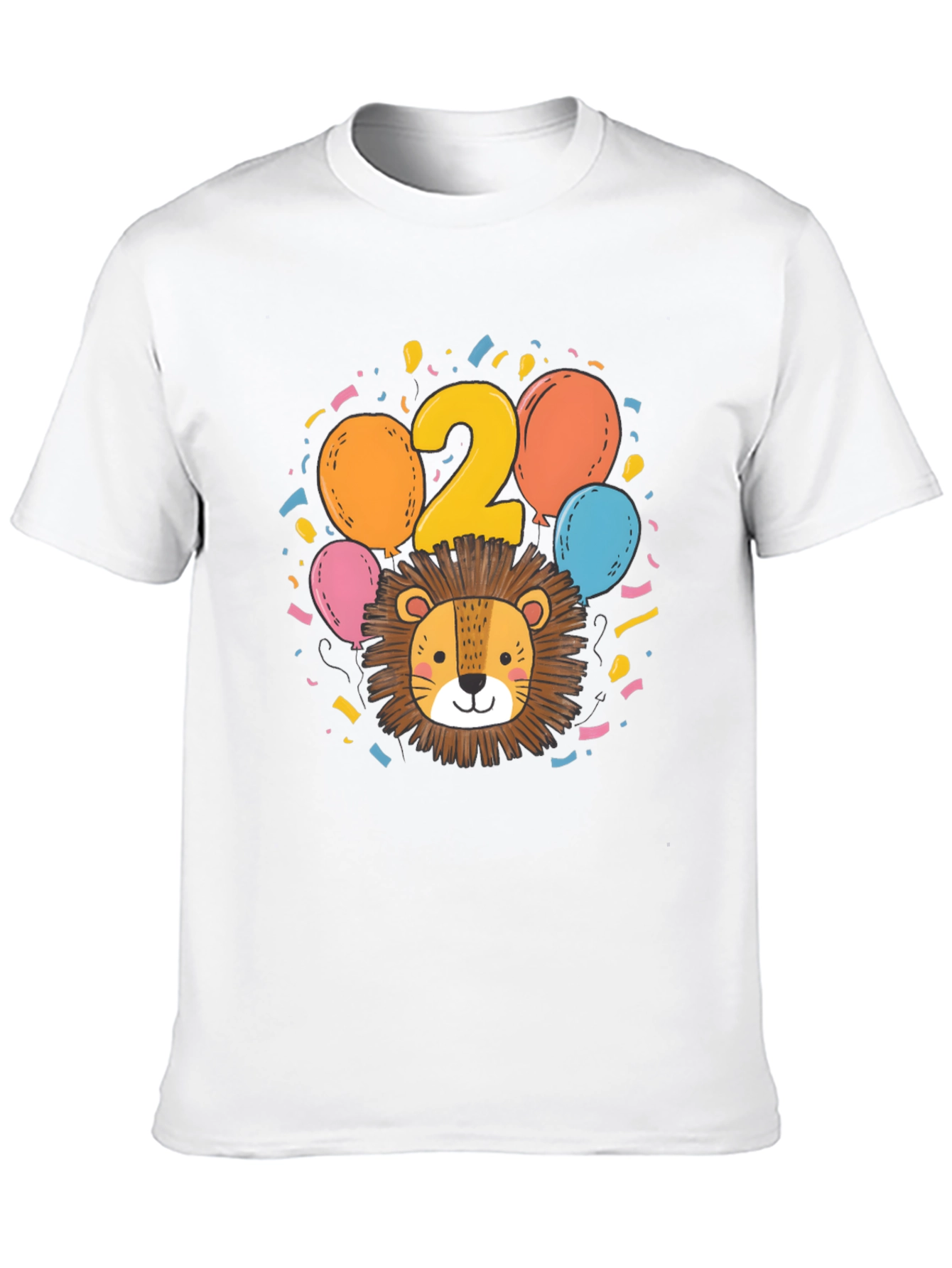 Cute Lion 2nd Birthday Black T-Shirt