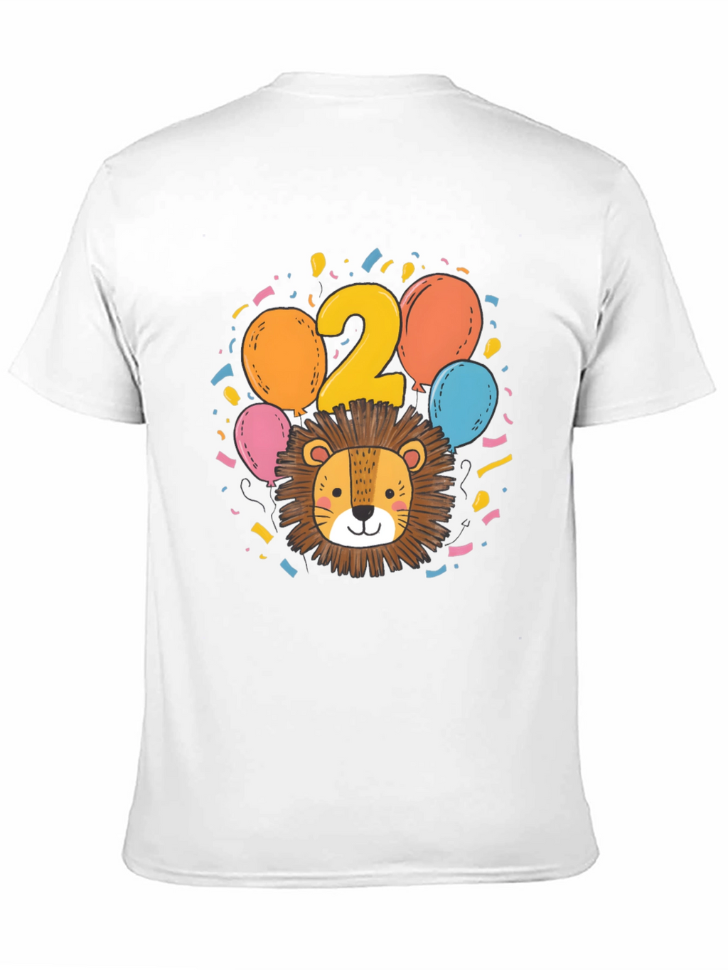 Cute Lion 2nd Birthday Black T-Shirt