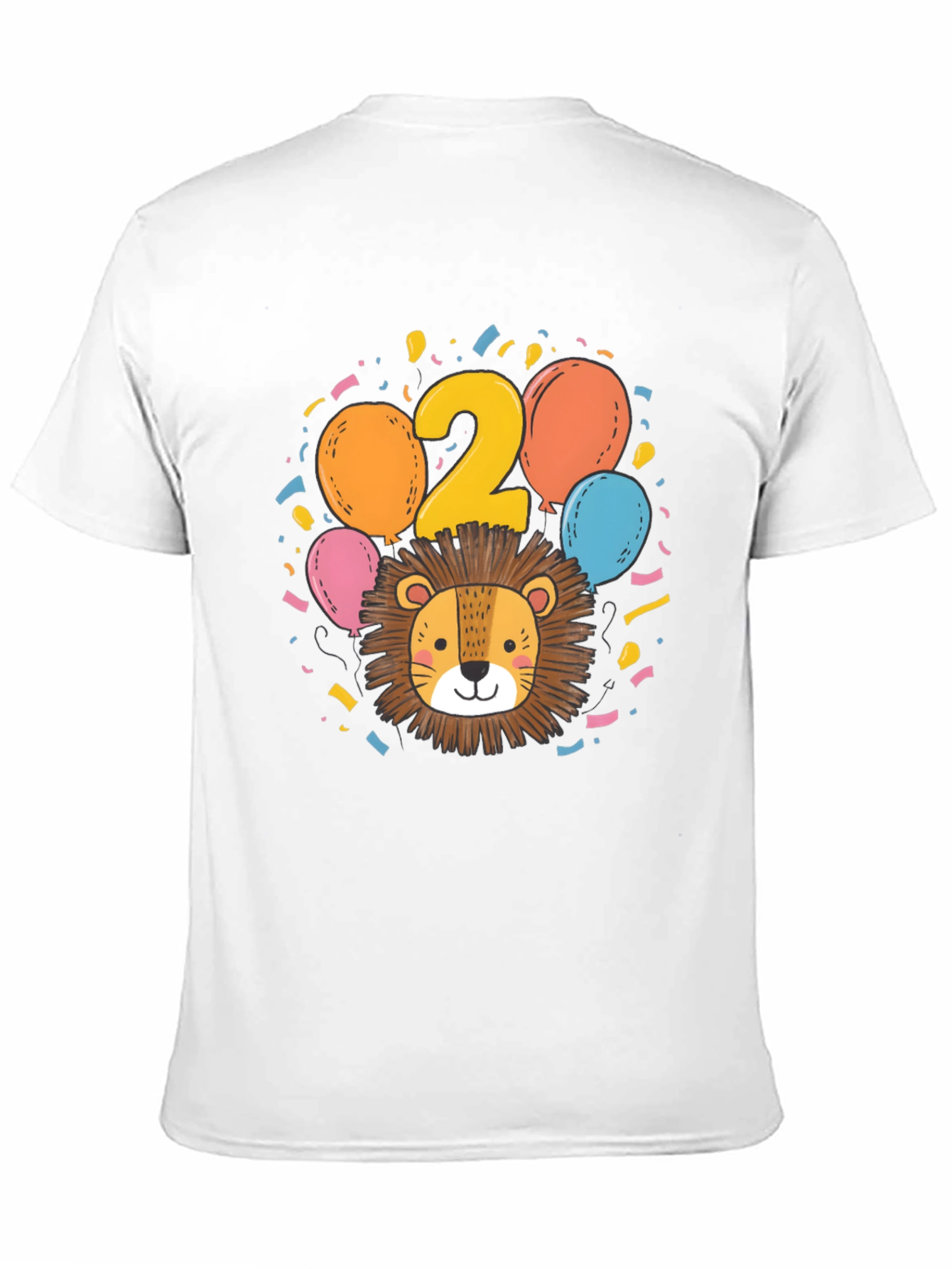Cute Lion 2nd Birthday Black T-Shirt