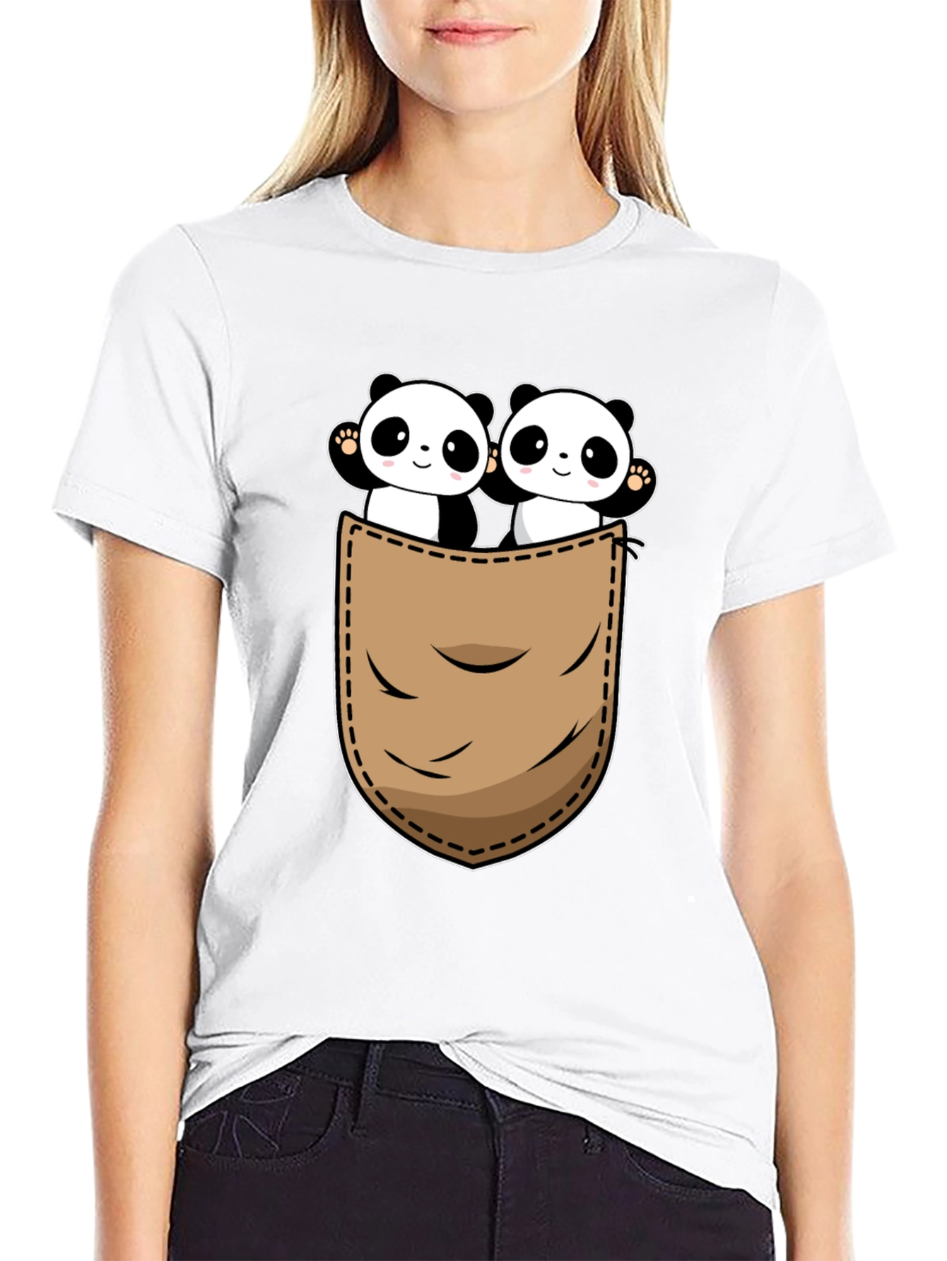 Panda Pocket T-Shirt - Cute Graphic Tee