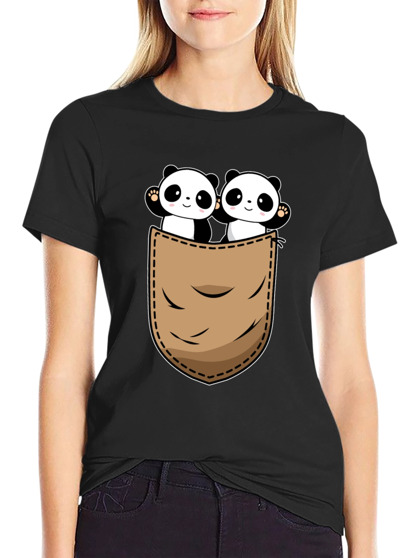 Panda Pocket T-Shirt - Cute Graphic Tee